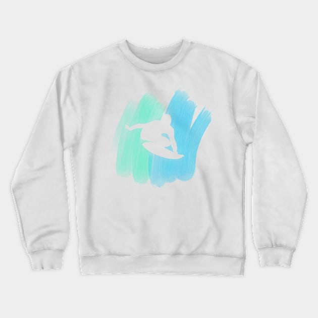 Surfer riding the wave Crewneck Sweatshirt by Gavlart